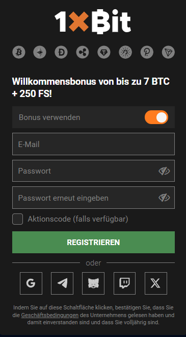 1xBit Registrierung 1xBit Registrierung
