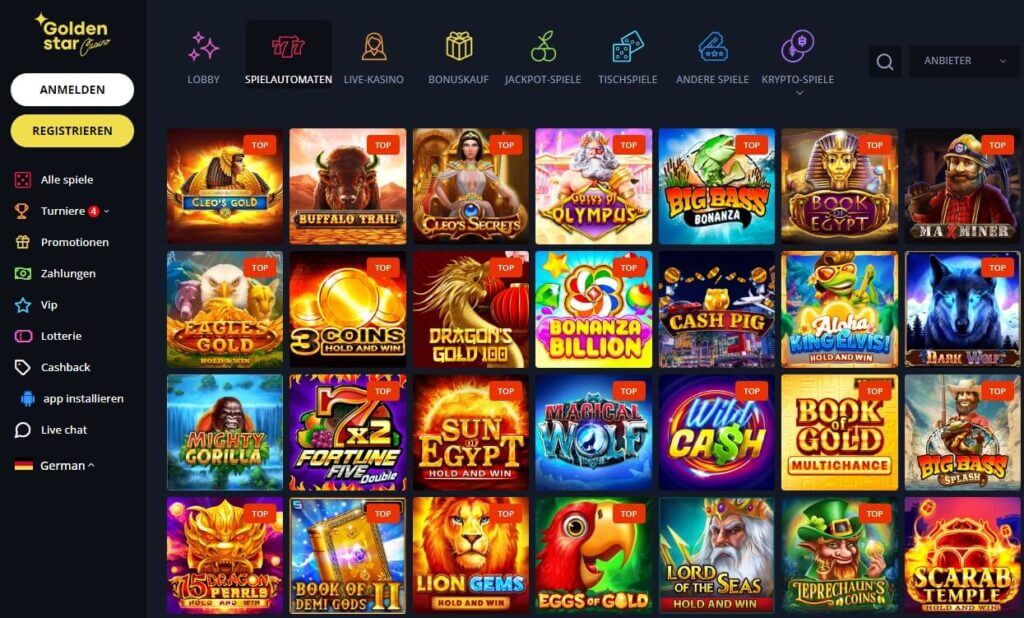 Wenn es Ihnen wie mir geht, wissen Sie bei einem neuen Online Casino oft nicht, mit welchem Slot Sie beginnen sollen. Um Ihnen den Einstieg zu erleichtern, möchte ich Ihnen drei meiner Lieblingsspielautomaten empfehlen, die im Golden Star Casino verfügbar sind: