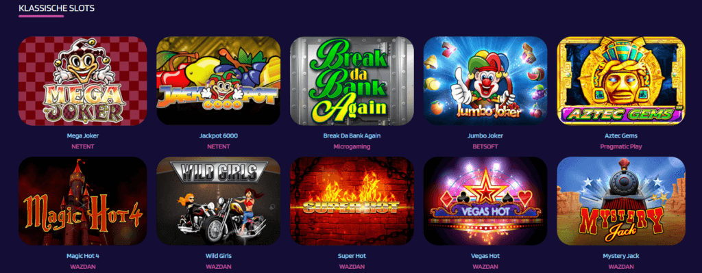 Die Spiele im Portfolio von LyraCasino stammen von