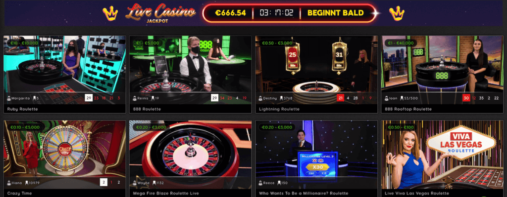 Live-Casino bei 888