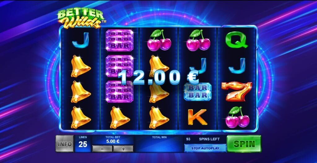 Die 25 Gewinnlinien im Slot Better Wilds bieten zahlreiche Gewinnchancen.