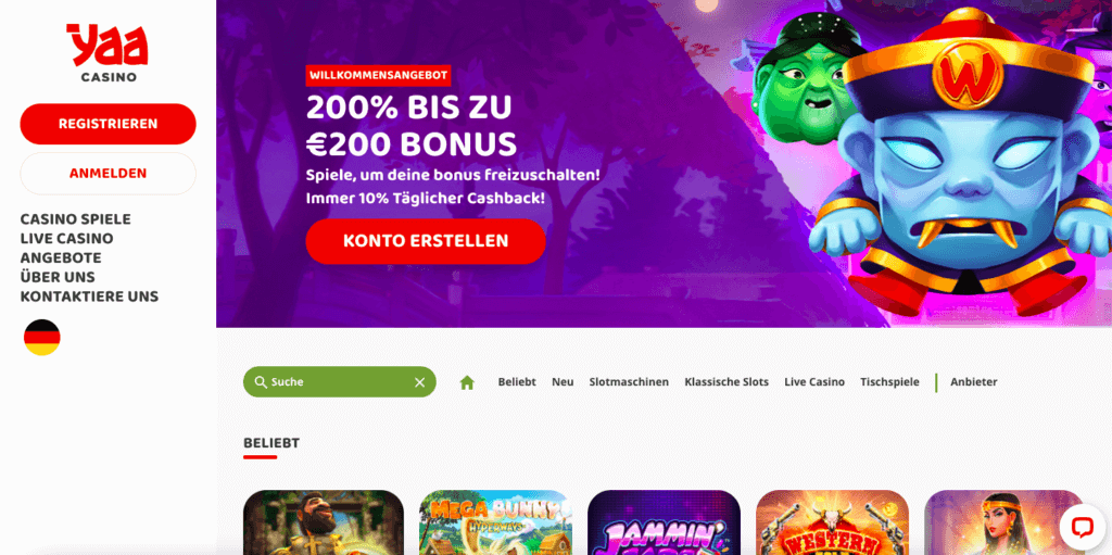 Willkommenspaket im Yaa Casino