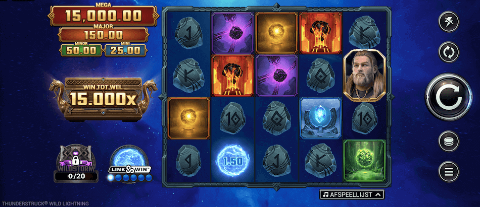 Dieses Spiel begeistert mit gewaltigen Blitzen und Geldgewinnen. Der geheimnisvolle 5x4 Slot Thunderstruck Wild Lightning von Stormcraft Studios sorgt für ordentlich Aufregung, denn sechs aktive Symbole sind nötig, um das Link & Win-Feature auszulösen, das Ihnen drei zusätzliche Drehungen bringt, um noch mehr Bonussymbole zu sammeln.