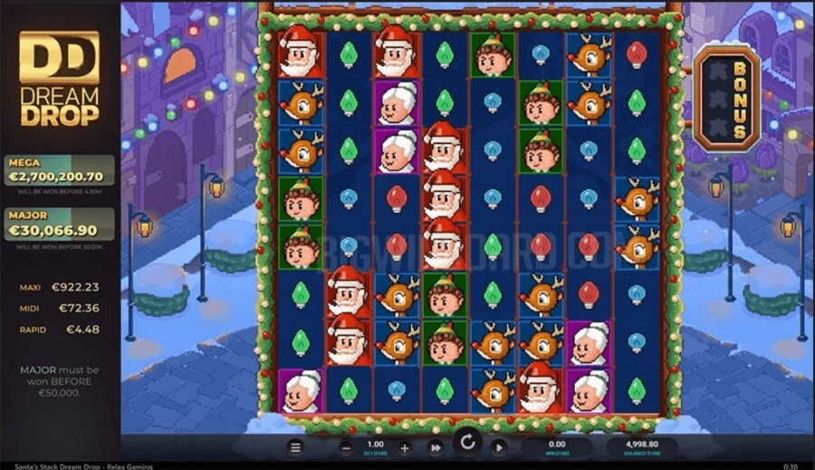 Symbole mit niedriger Auszahlung in <em>Santa's Stack Dream Drop</em>