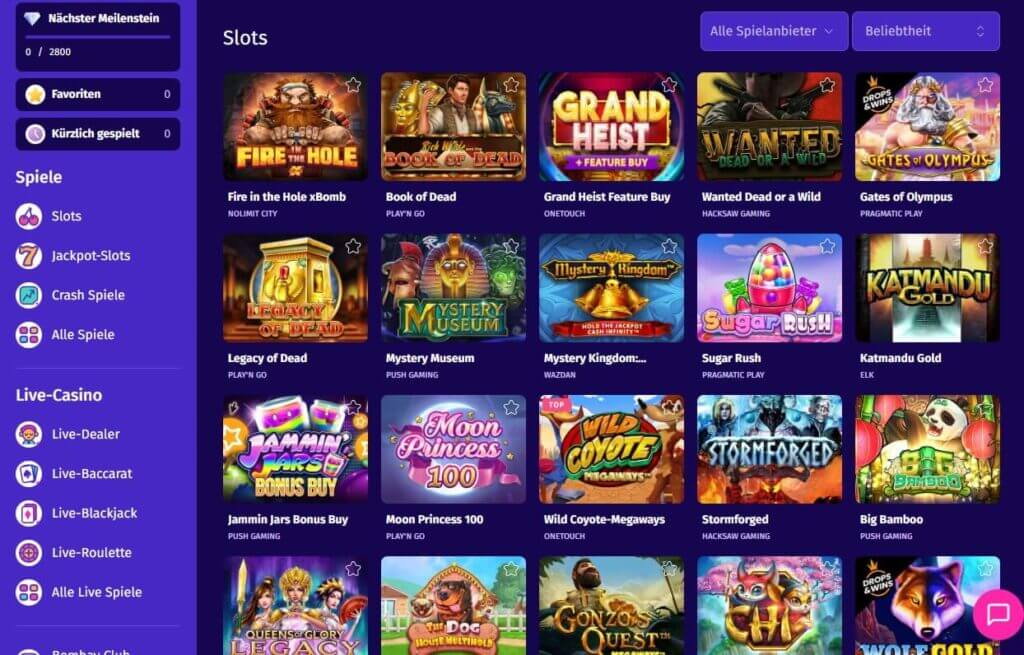 Lernen Sie die mehr als 3000 Casino-Spiele von Empire.io kennen.