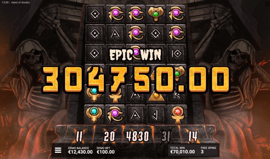 Epische Gewinne bei Hand of Anubis