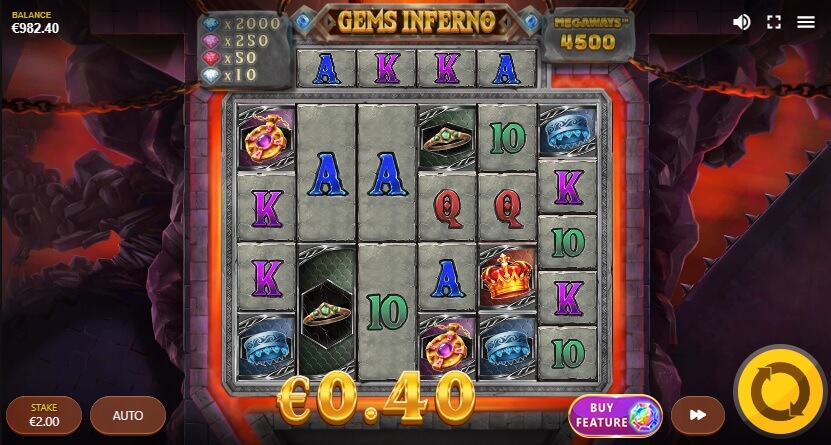 Der Gems Inferno Megaways Slot nutzt das Megaways-System
