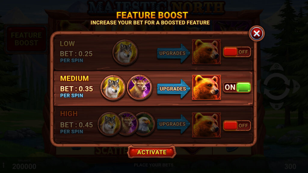 Feature Boost (Bonus-Kauf) in Majestic North