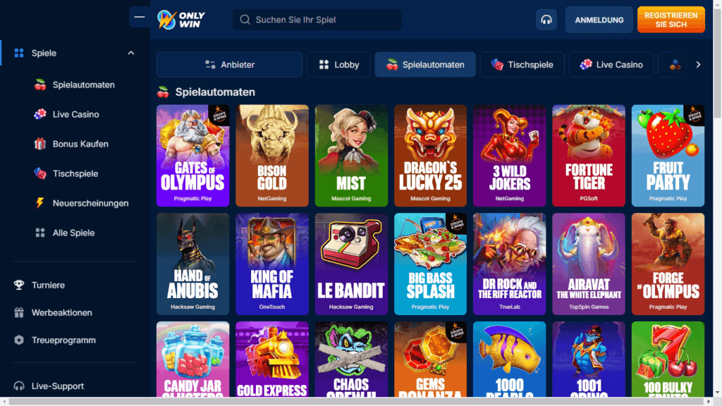 OnlyWin Anmeldung 2