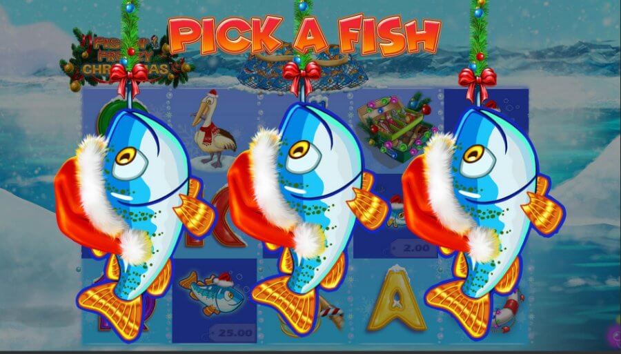 Pick a Fish Funktion in Fishin' Frenzy Weihnachten.