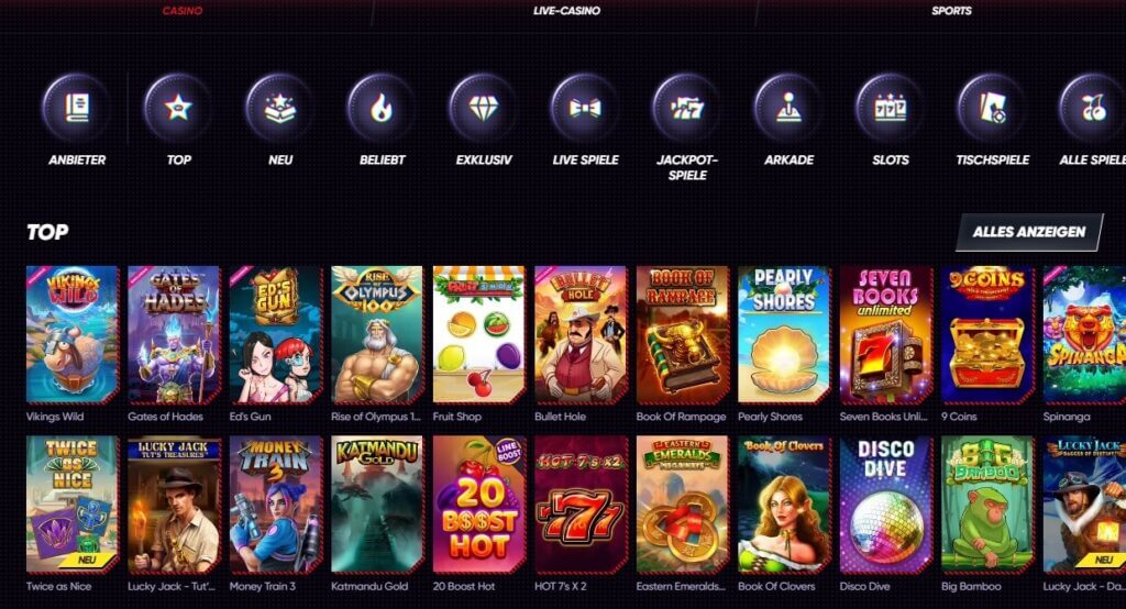 Das QuickWin Casino hat eine beeindruckende Auswahl von mehr als 2000 Casino-Spielen zu bieten.