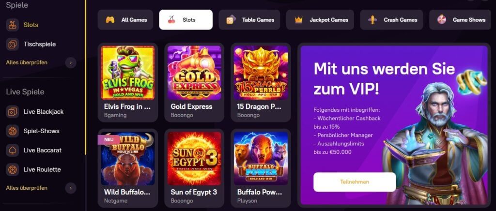 Slots im Zoome.Casino