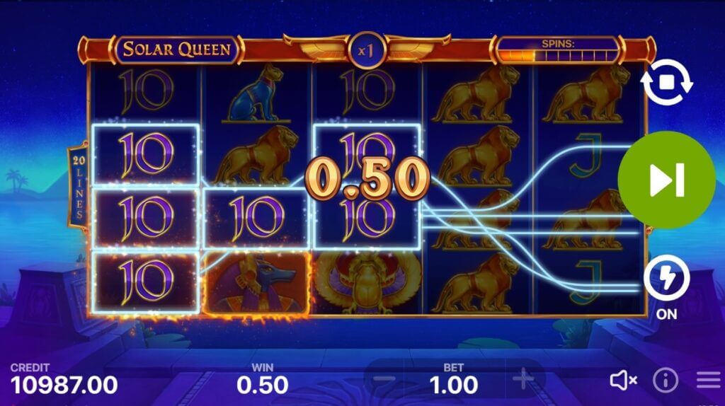 Besondere Spielfunktionen bei Solar Queen.