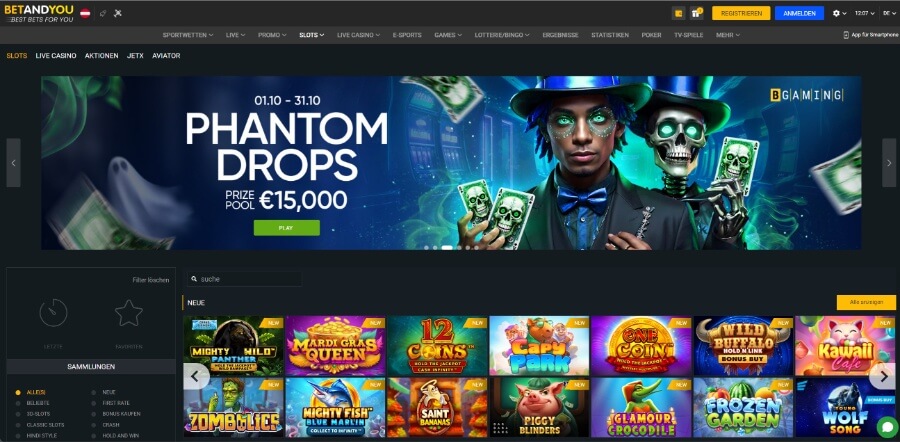 Der erste Eindruck vom Betandyou Casino.