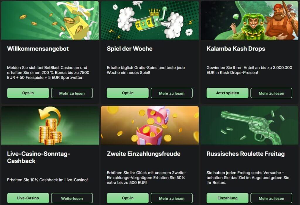 Das Bonusangebot von BetBlast ist vielfältig.