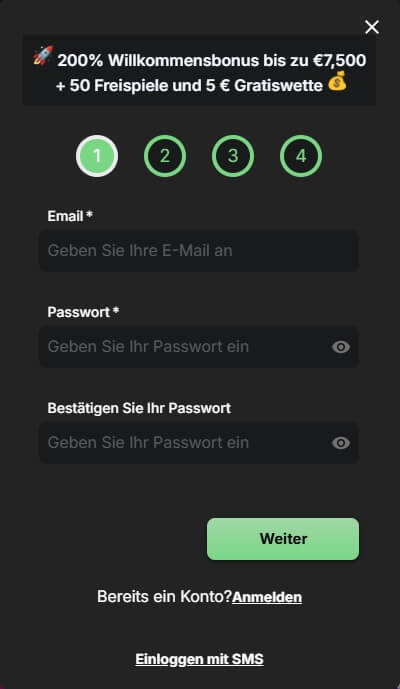 Ihr Bet Blast Konto ist in kürzester Zeit eingerichtet.