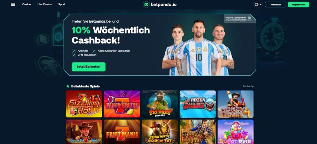 Betpanda hat sowohl im Bereich Casino-Spiele als auch bei Sportwetten einiges zu bieten.