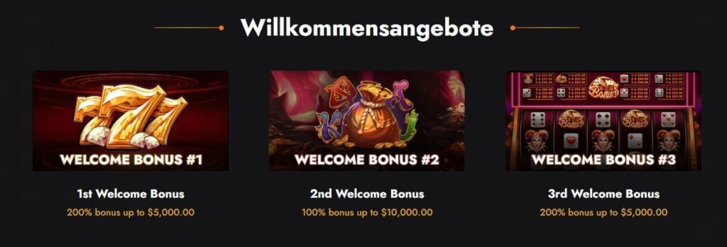 Beginnen Sie mit einem großzügigen Willkommenspaket.
