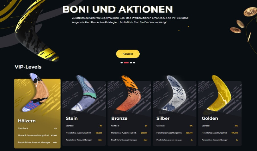 Boomerang Casino VIP Programm Boomerang Casino VIP lLub