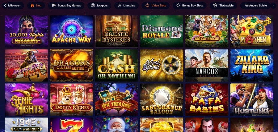 Die Slots Lobby im CasinoMega