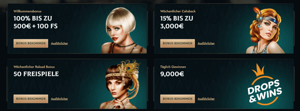 Online-Casino Willkommensbonus und Cashback.