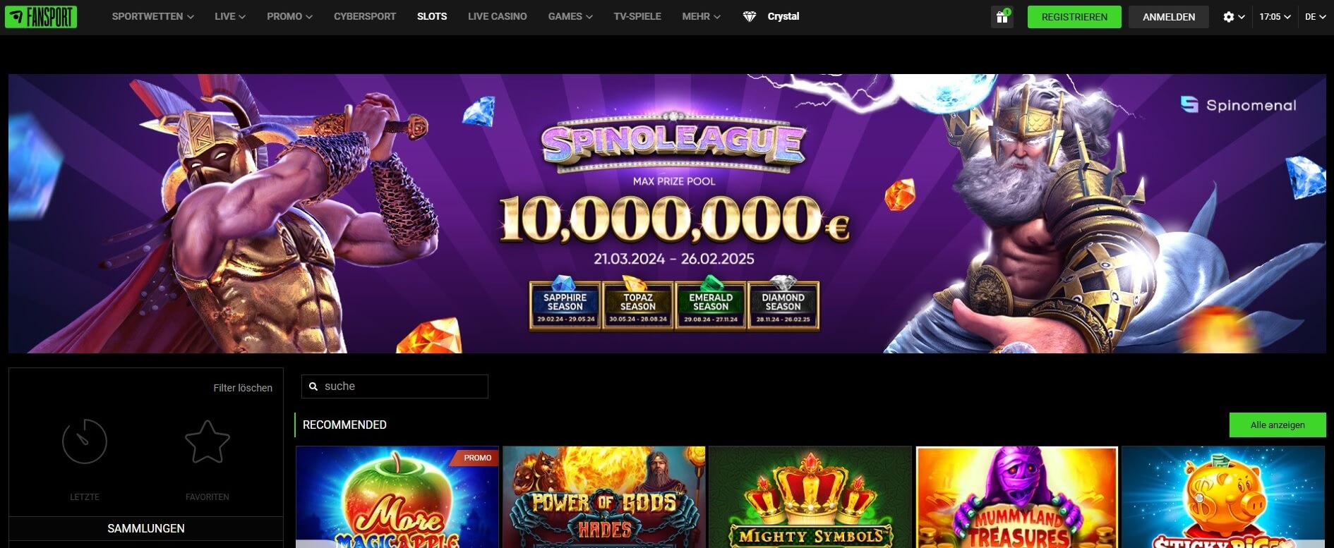 Das FanSport Casino bietet eine interessante Vielfalt an Slots und Spielen.