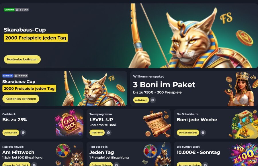 Das Bonusangebot von Felixspin Casino.