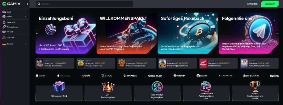Das Gamix Casino heißt Sie herzlich willkommen.