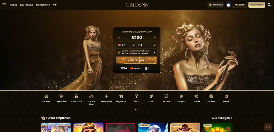 Willkommen im Goldspin Casino!
