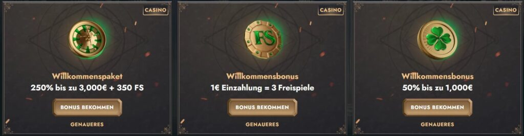 Das HeroSpin Casino ermöglicht es Ihnen, aus drei unterschiedlichen Bonusangeboten zu wählen.