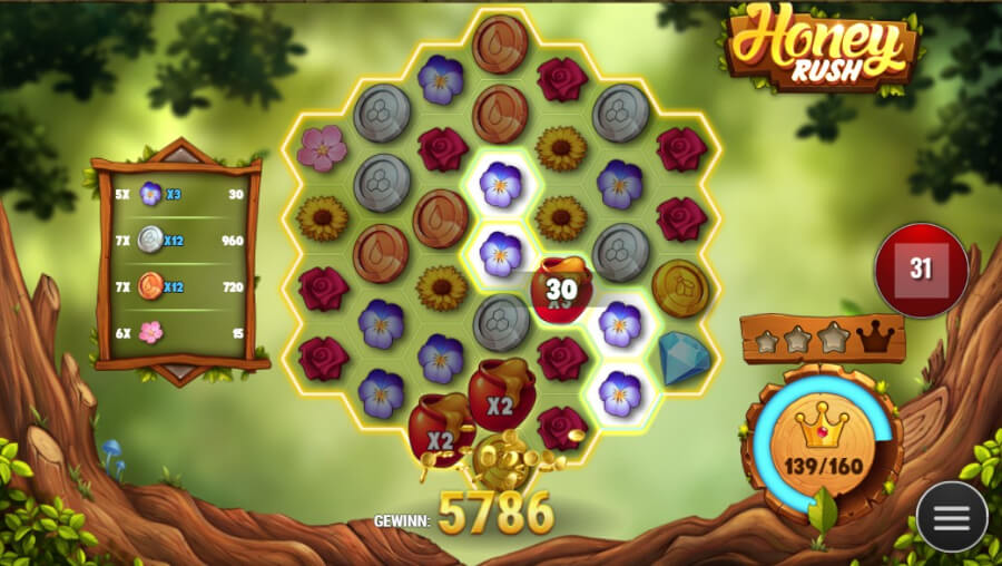 Honey Rush punktet definitiv mit seinen einzigartigen Symbolen.