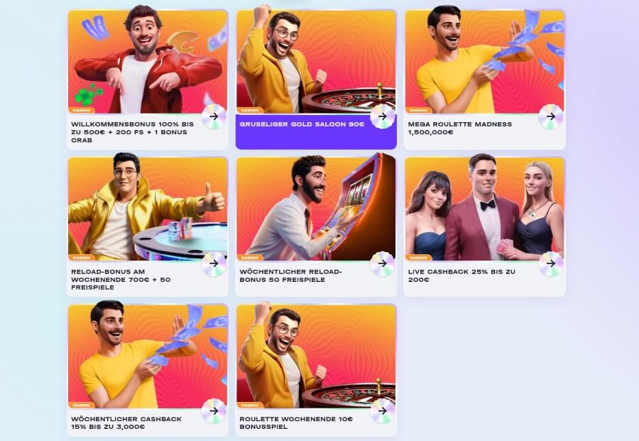 Das Bonusprogramm im Jackpot Frenzy Casino.