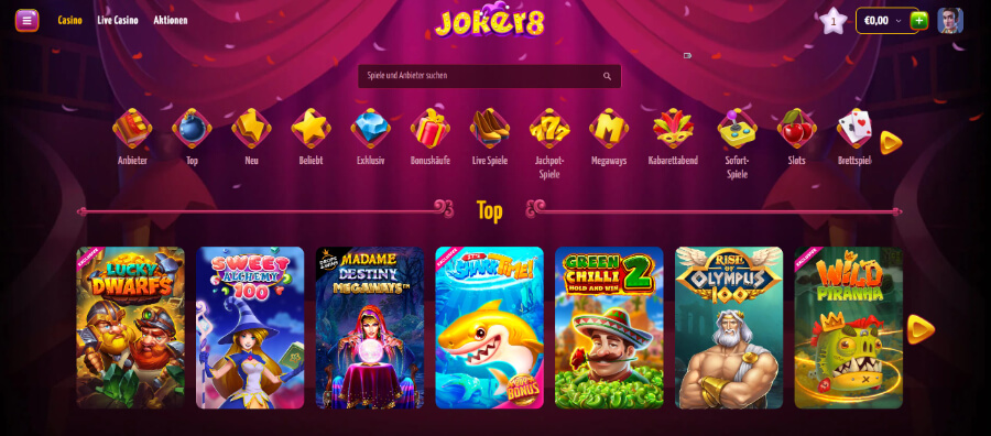 Die aktuellen und vollständigen Bedingungen können auf der Angebotsseite von Joker8 eingesehen werden.