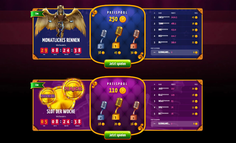 Der Willkommensbonus gilt ausschließlich für neue Spieler, bei einem Mindesteinsatz von 20 € und einem Umsatz von 35-fach innerhalb von 10 Tagen: 35x Bonusbetrag plus Einzahlung, während die Gewinne aus Freispielen 40-fach umgesetzt werden müssen.