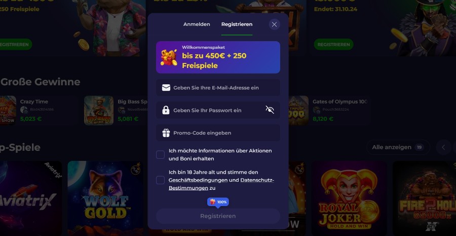 Ein einfacher könnte die Registrierung kaum sein.