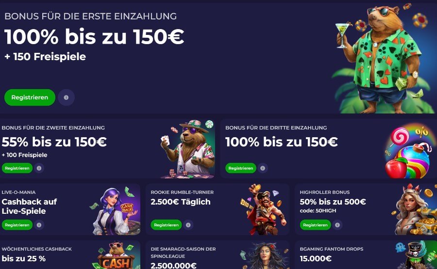 Die Bonusofferte des Lazybar Casinos.