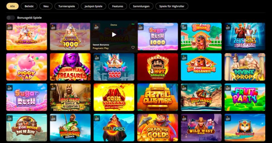 Das Lex Casino zieht mit seinem beeindruckenden gold-schwarzen Design in seinen Bann und bietet Ihnen eine intuitive und übersichtliche Navigation. Hier finden Sie alles, wonach Sie suchen, sofort, und erleben dabei ein wundervolles Spielerlebnis.