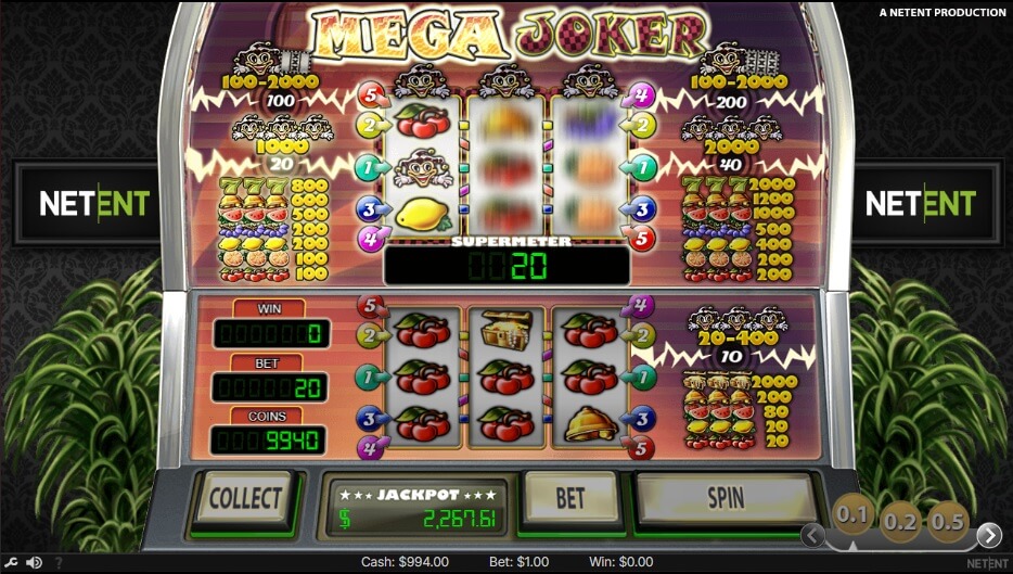 Die Symbole des Mega Jokers sind stark inspiriert von klassischen Fruchtmaschinen.