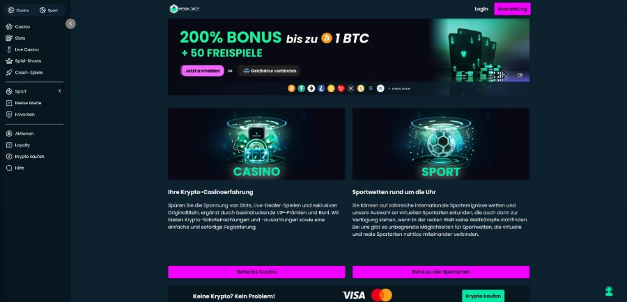 Willkommen im Mega Dice Casino!