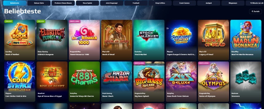 Ein Überblick über die Slots im NetBet Casino.