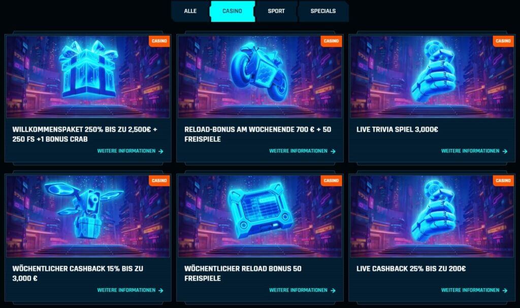 Das Bonusangebot des Ninlay Casinos bietet zahlreiche Möglichkeiten.