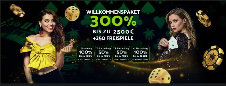 4 Einzahlungsboni bis 2.500 €