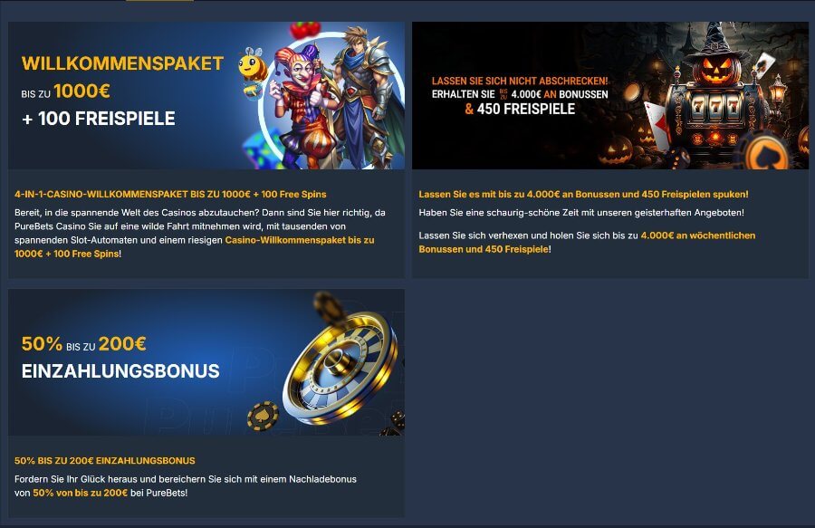 Das Bonusprogramm im PureBets Casino