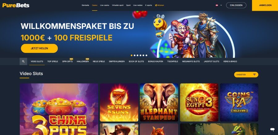 Mein erster Eindruck vom PureBets Casino