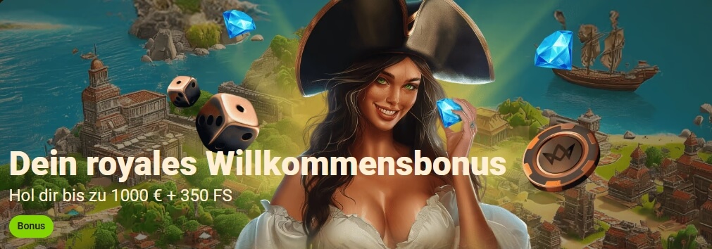 Das Willkommenspaket von RoyalSea umfasst verschiedene großzügige Boni.
