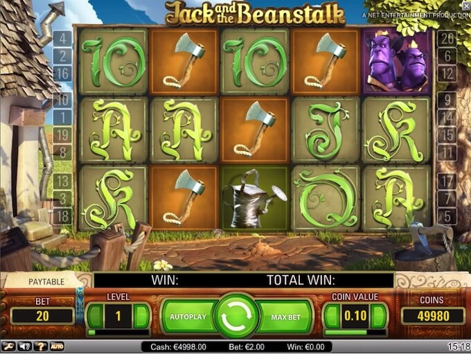 Jack and the Beanstalk Spielautomat Jack und die Bohnenranke Slot Freispiele.