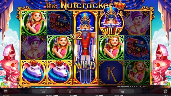 Spielbildschirm des Nussknacker Slots.