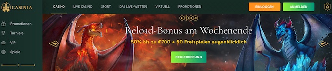 Frontpage Casinia Casino Seite Frontpage Casinia Casino