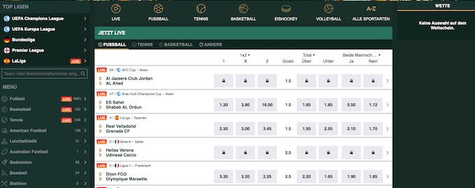 Casinia Sportwetten Seite Casinia Sportwetten