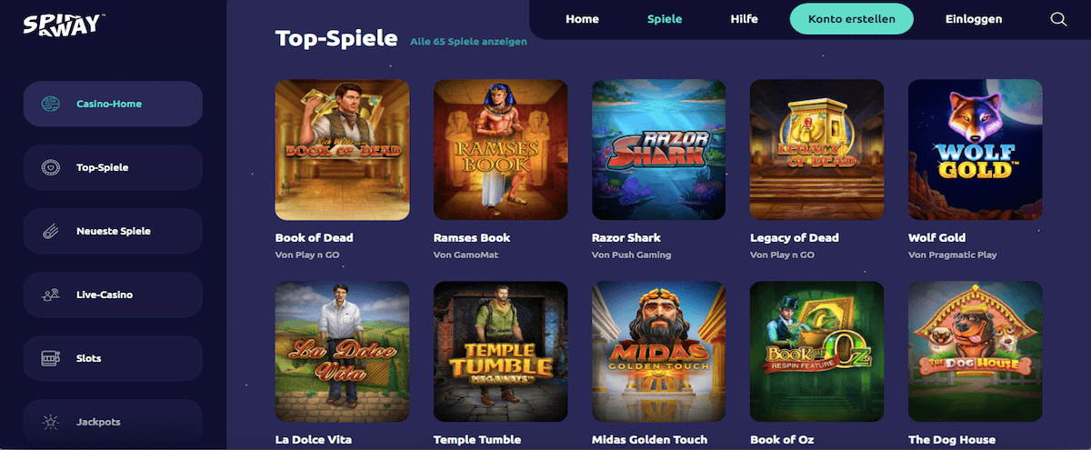 Spin Away Spieleauswahl Spin Away Spieleauswahl
